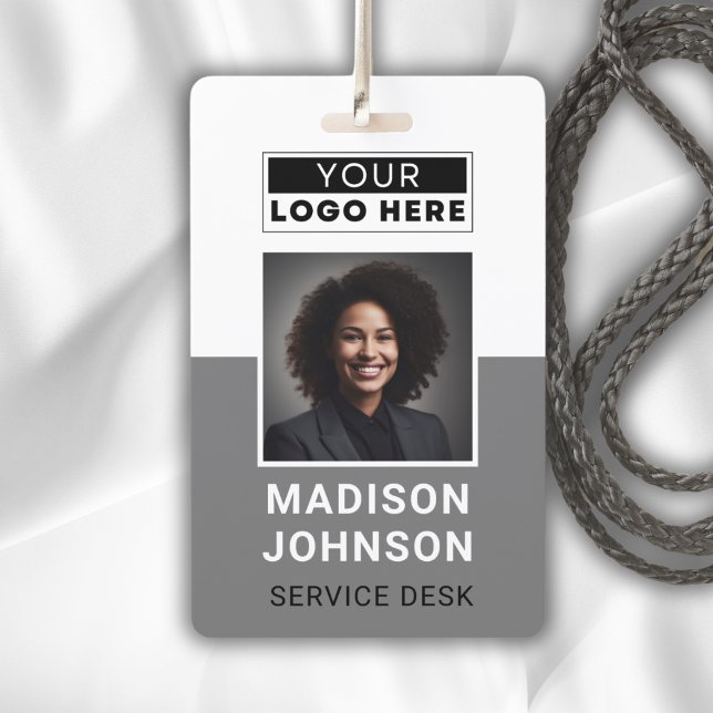 Custom Employee Photo Company Logo Modern Name Badge (Custom Employee Photo Company Logo Modern Name Badge)