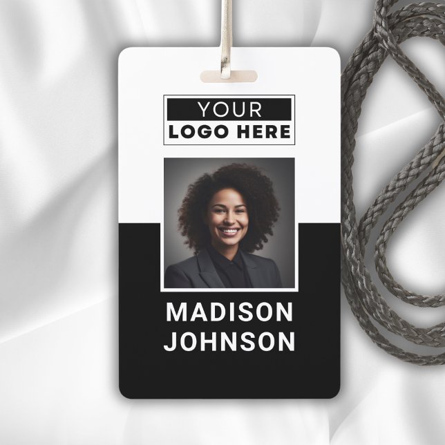 Custom Employee Photo Company Logo Modern Name Badge (Custom Employee Photo Company Logo Modern Name Badge)