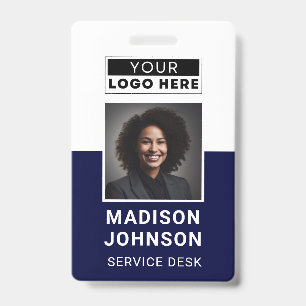 Custom Employee Photo Company Logo Modern Name Badge