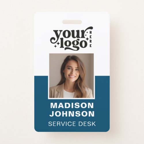 Custom Employee Photo Company Logo Modern QR Badge