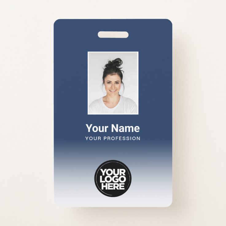 Custom Employee Photo Gradient Badge | Zazzle