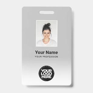 Custom Employee Photo Gradient Light Gray Badge