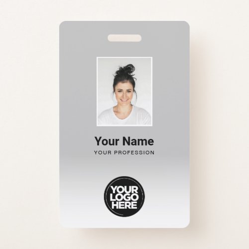 Custom Employee Photo Gradient Light Gray Badge