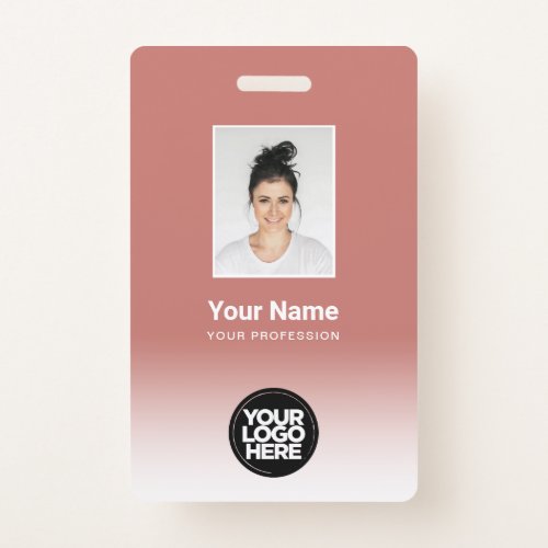 Custom Employee Photo Gradient Terracotta Badge