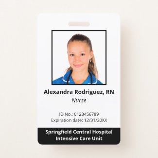 Custom Employee Photo Hospital ID Badge
