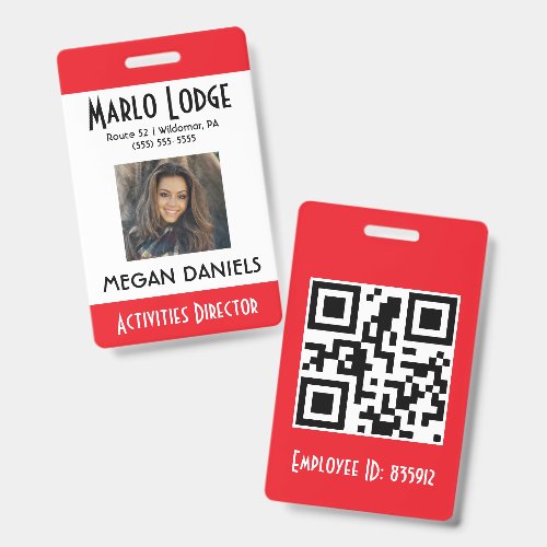 Custom Employee Photo ID Badge - Blue