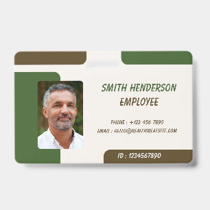 Custom Employee Photo ID Badge Card