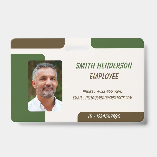 Custom Employee Photo ID Badge Card (Front)