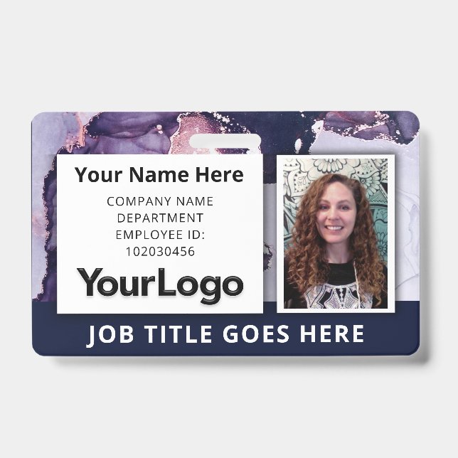 Custom Employee Photo ID Badge Template (Front)