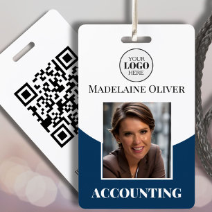 Custom Employee Photo ID Badge with Logo & QR Code