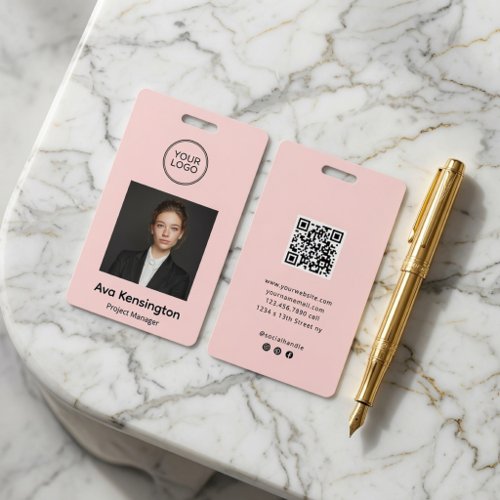 Custom Employee Photo ID Badge with QR Code