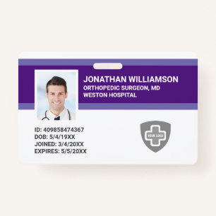 Custom Employee Photo ID, Barcode & Logo Company Badge
