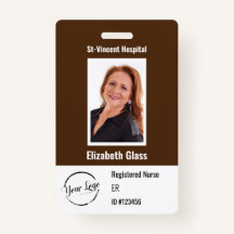 Custom Employee Photo ID BarCode Logo Name Badge