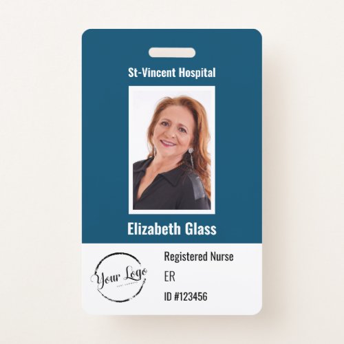 Custom Employee Photo  ID BarCode Logo Name Badge