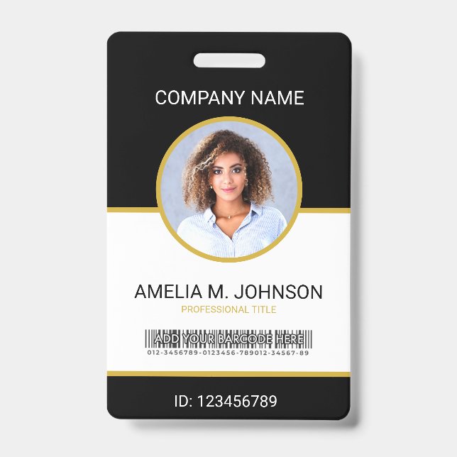 Custom Employee Photo ID Card Badge (Front)