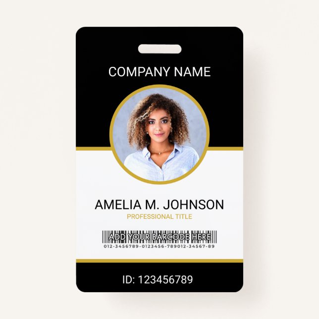 Custom Employee Photo ID Card Badge (Front)