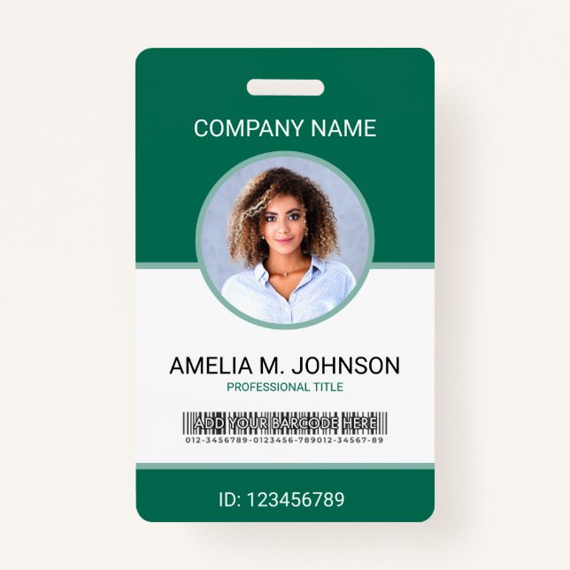 Custom Employee Photo ID Card Badge (Front)