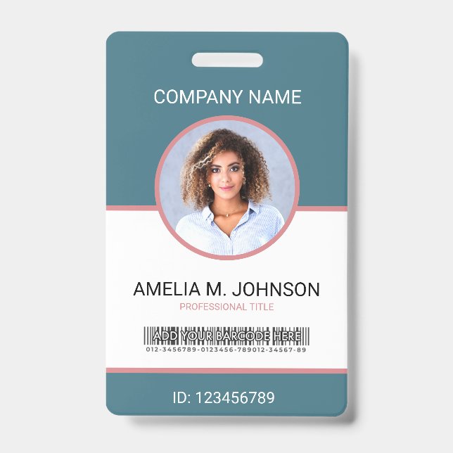 Custom Employee Photo ID Card Badge (Front)
