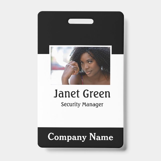 Custom Employee Photo ID Company Security Badge (Front)