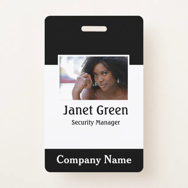 Custom Employee Photo ID Company Security Badge | Zazzle