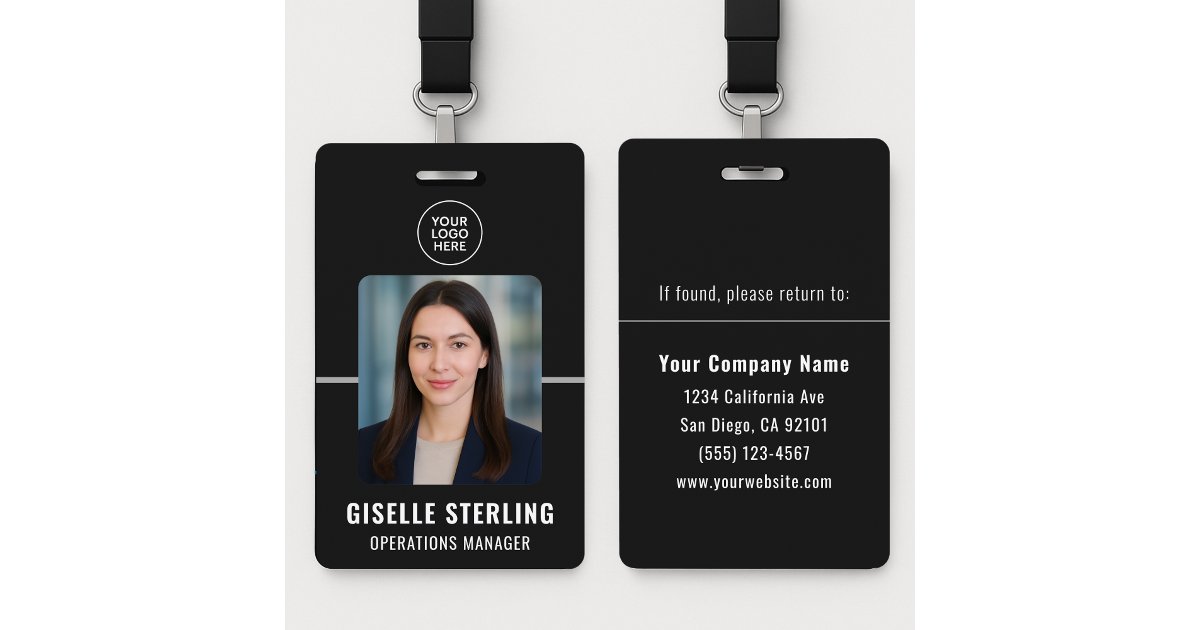 Security Work Id Custom Employee Photo ID Work Security Staff Badge | Zazzle
