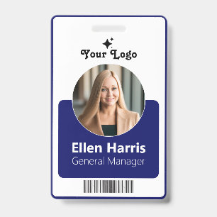 Custom Employee Photo, Job Title, QR, Name Badge