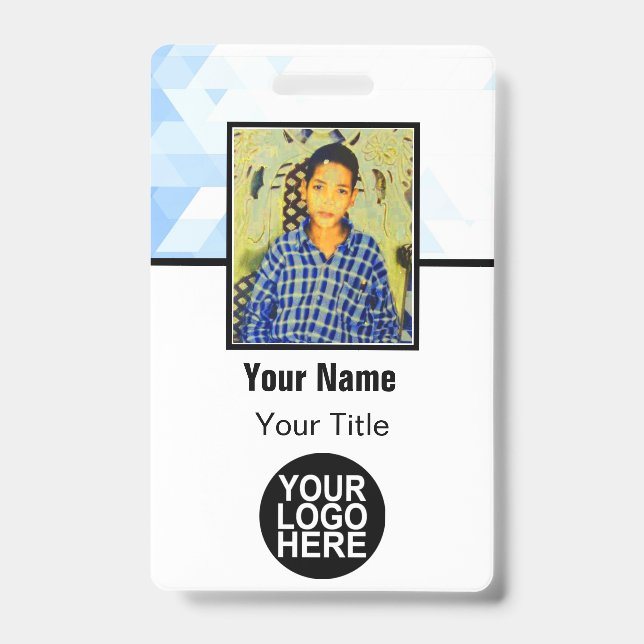 Custom Employee - Photo, Logo, Bar Code and Name Badge (Front)