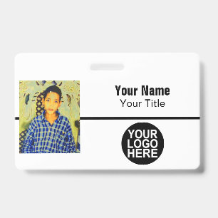 Custom Employee - Photo, Logo, Bar Code and Name Badge