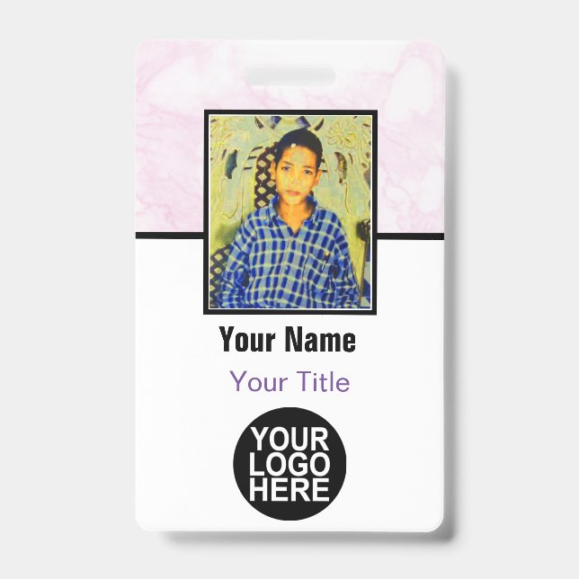Custom Employee - Photo, Logo, Bar Code and Name Badge (Front)