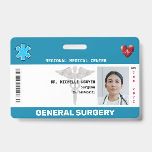 Custom Employee Photo, Logo, Bar Code ID Badge