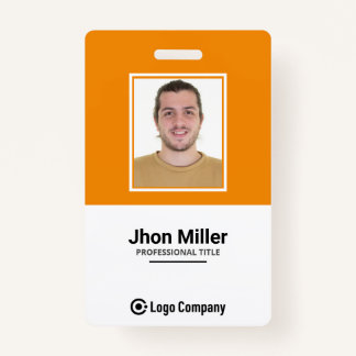 Custom Employee Photo, Logo, Bar Code, Name Badge