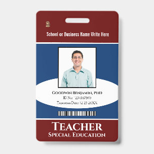 Custom Employee Photo Logo Bar Code Name Badge