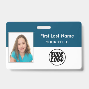 Custom Employee Photo Logo, Bar Code name Badge