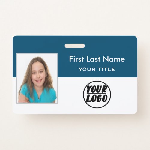Custom Employee Photo  Logo Bar Code name Badge