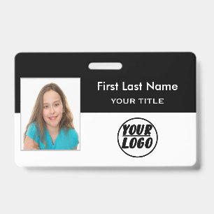 Custom Employee Photo Logo, Bar Code name Badge