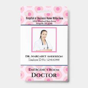 Custom Employee Photo Logo Bar Code Name Badge