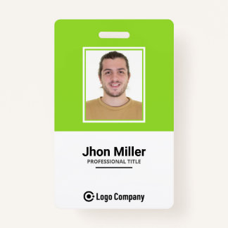Custom Employee Photo, Logo, Bar Code, Name Badge