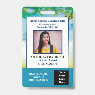 Custom Employee Photo Logo Bar Code Name Badge