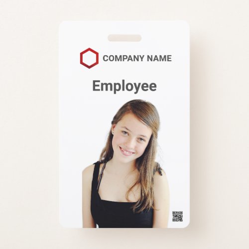 Custom Employee Photo Logo Bar Code Name Badge