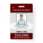 Custom Employee Photo Logo Bar Code Name