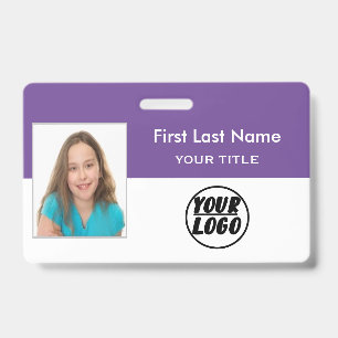 Custom Employee Photo   Logo, Bar Code name Badge