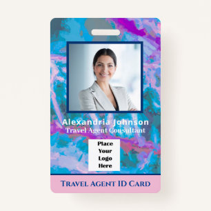 Custom Employee Photo Logo Bar Code Name Badge