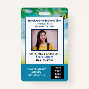 Custom Employee Photo Logo Bar Code Name Badge