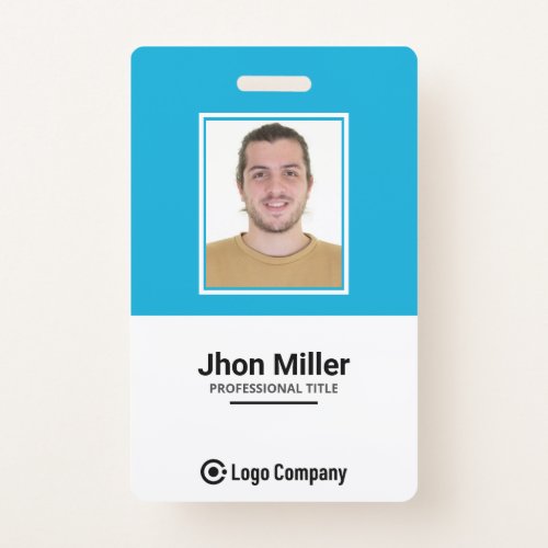 Custom Employee Photo Logo Bar Code Name Badge