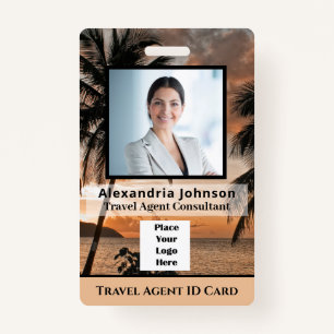 Custom Employee Photo Logo Bar Code Name Badge