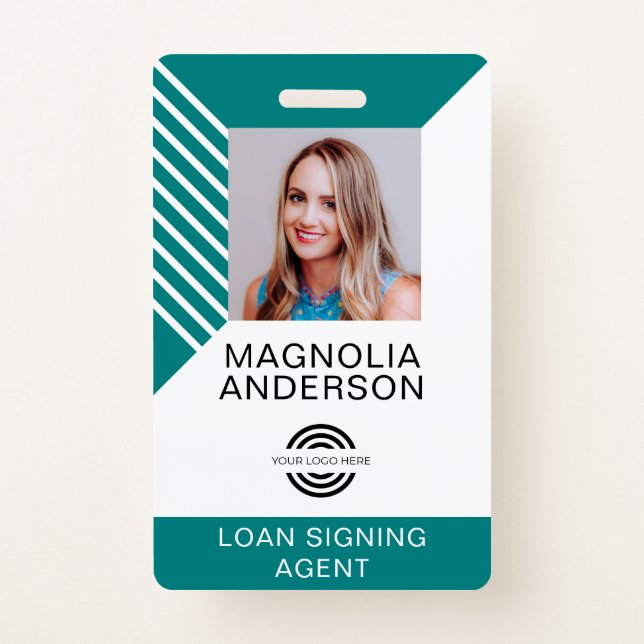 Custom Employee Photo Logo Barcode Name Badge (Front)