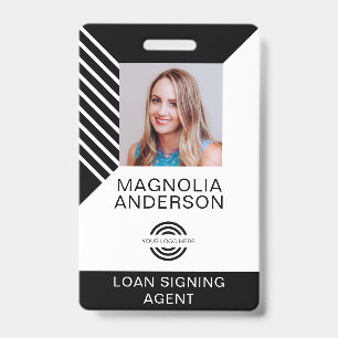 Custom Employee Photo Logo Barcode Name Badge