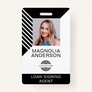 Custom Employee Photo Logo Barcode Name Badge