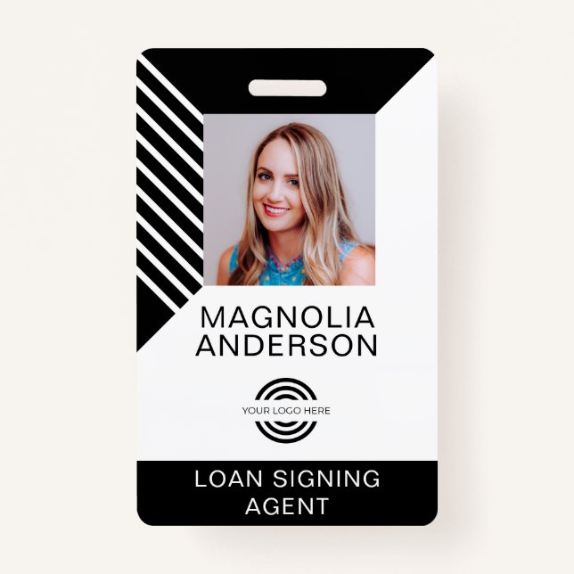 Custom Employee Photo Logo Barcode Name Badge (Front)