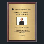 Custom Employee Photo Logo Gold Custom  Award Plaque<br><div class="desc">Custom Employee Photo Logo Gold Custom Award Plaque for your employees and staff at your company. Replace with your information,  logo or symbol and photo. Great to use for Award achievement ceremonies during the year.</div>